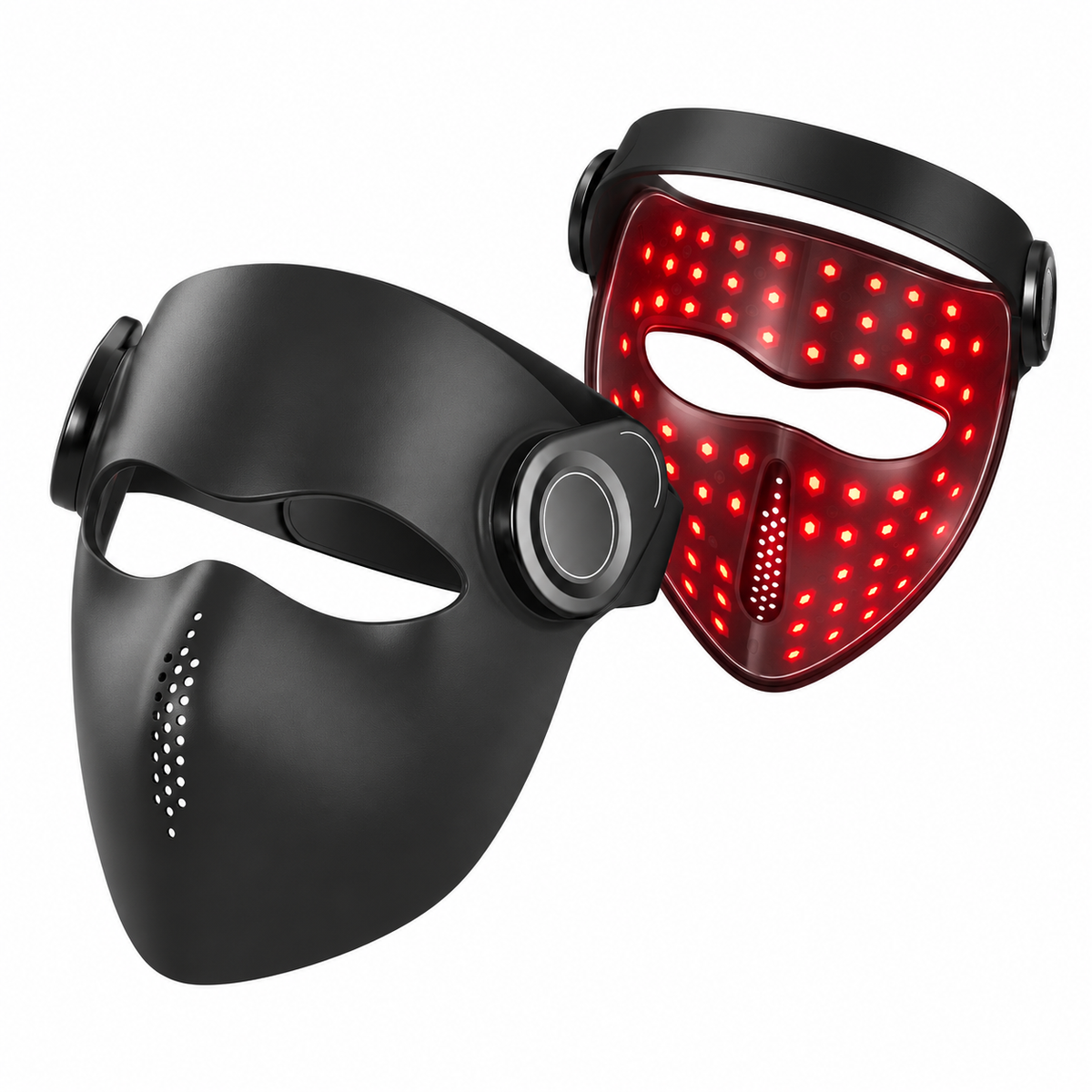 DrAcher Mask Elite, black 1064 nm laser face mask, front view